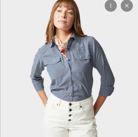 NEW Stio Eddy Long Sleeve Mountain Shadow Blue Plaid Button Up Shirt Size Small - Picture 3 of 10